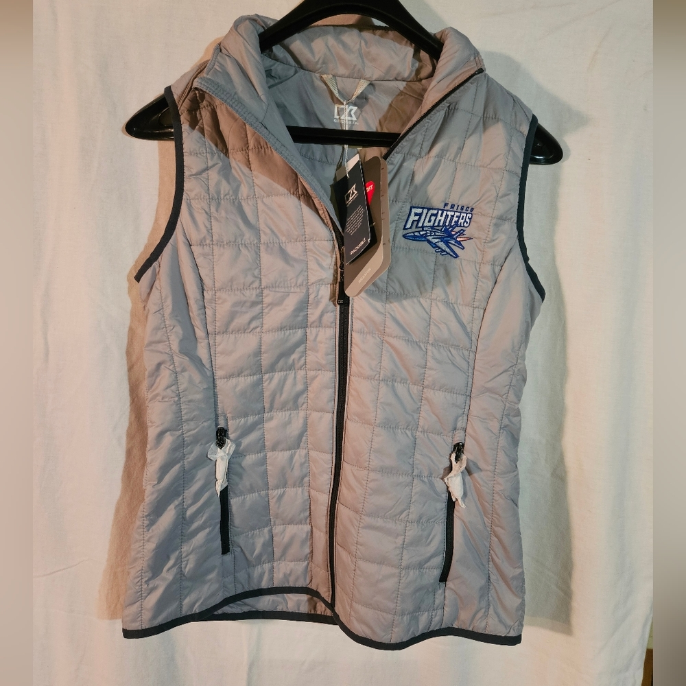 Cutter And Buck Women's Frisco Fighters Packable Puffer Vest In Gray Size Small
